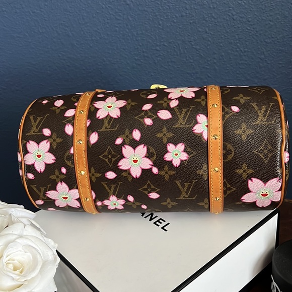 LOUIS VUITTON PAPILLON Hand Bag Monogram Cherry Blossoms France Vintage - Picture 7 of 14